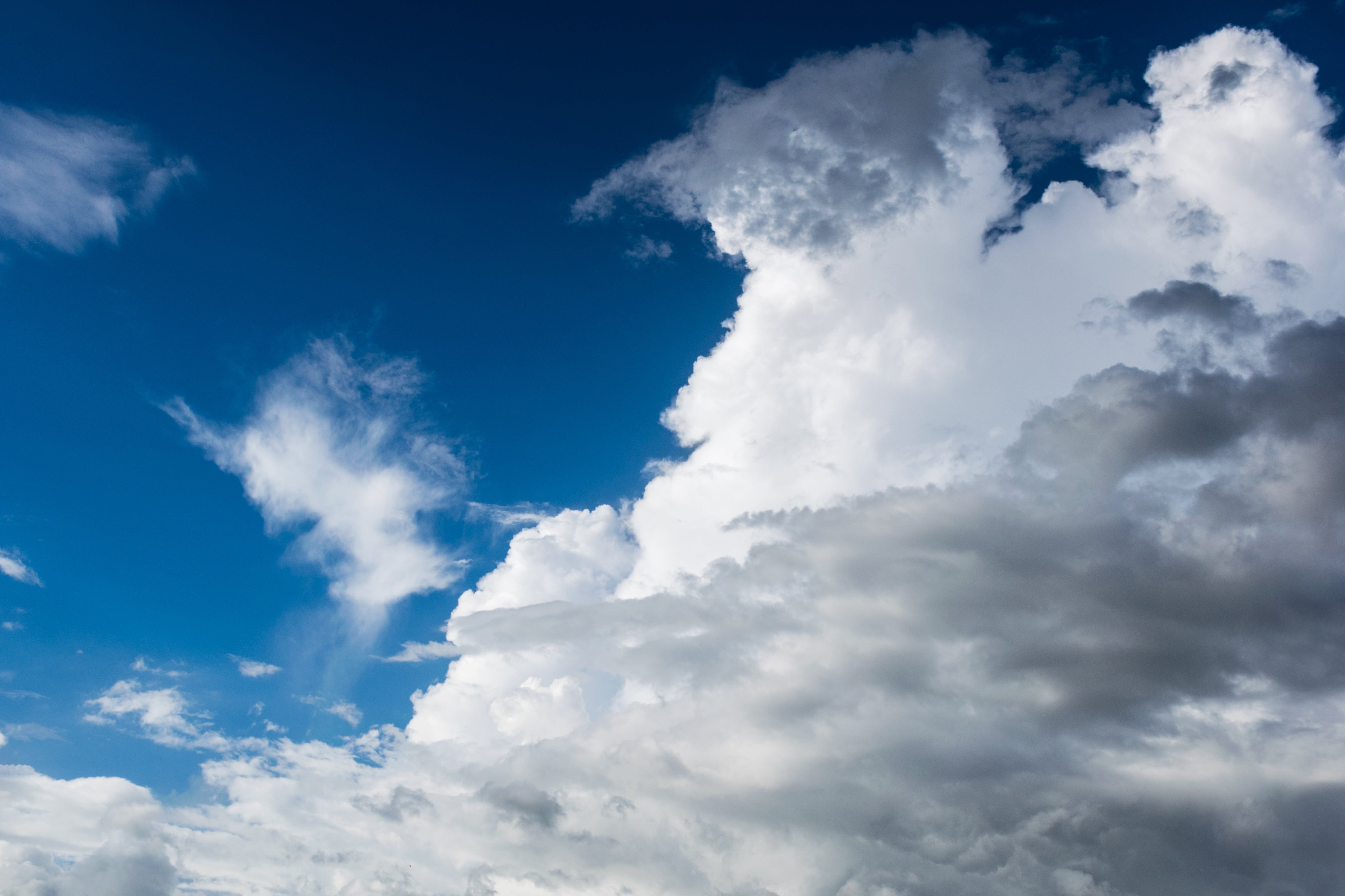 Picture of clouds in a clear blue sky